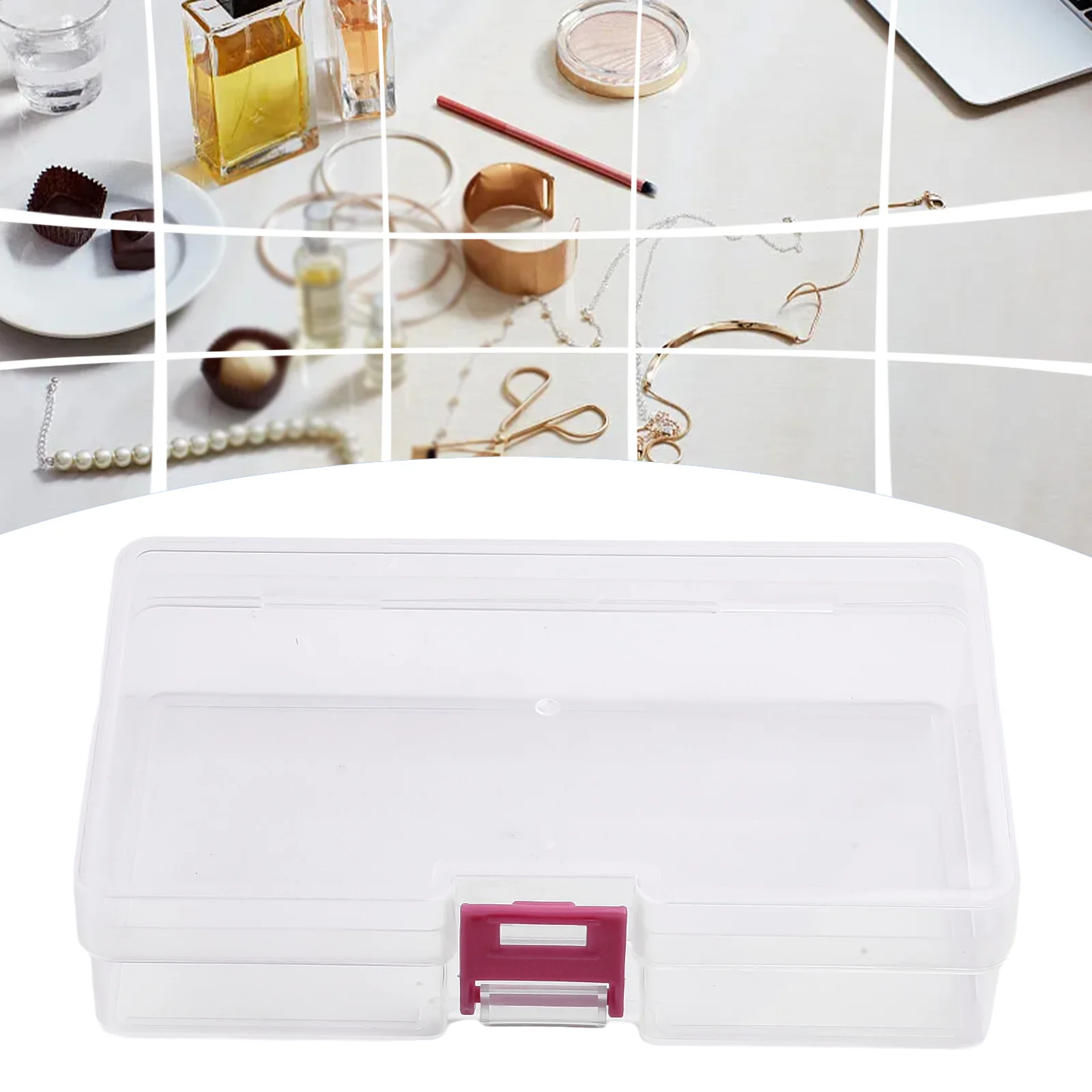 Compact and Transparent Latch Box  Convenient Storage for Bead Jewelry  Hardware Parts  and Electronic Components