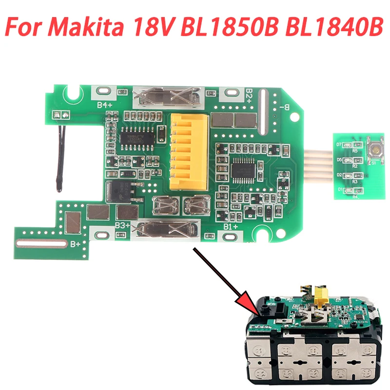 Papan sirkuit PCB, untuk Makita 18V 3,0 ah BL1850B BL1840B baterai Lithium Charging perlindungan papan sirkuit indikator baterai 1 buah