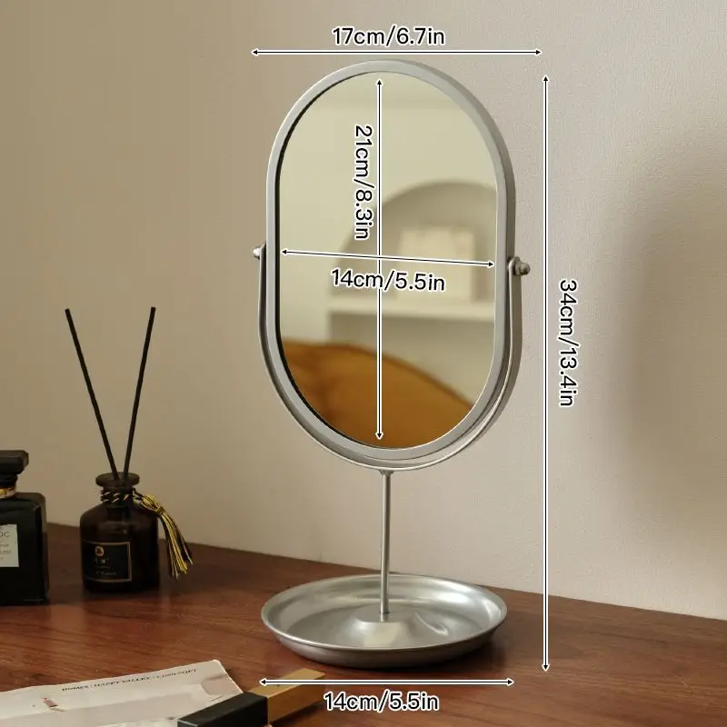 Japanischer Schminkspiegel für den Schreibtisch, drehbarer Dekospiegel für Zuhause, Schlafzimmer und Wohnheim, luxuriöses Schminkwerkzeug – Detail 7