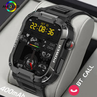 Rugged Military Black Smart Watch Men For Android iOS IP68 Waterproof Sport Fitness Ai Voice Mk66 Outdoor Smartwatch 2025