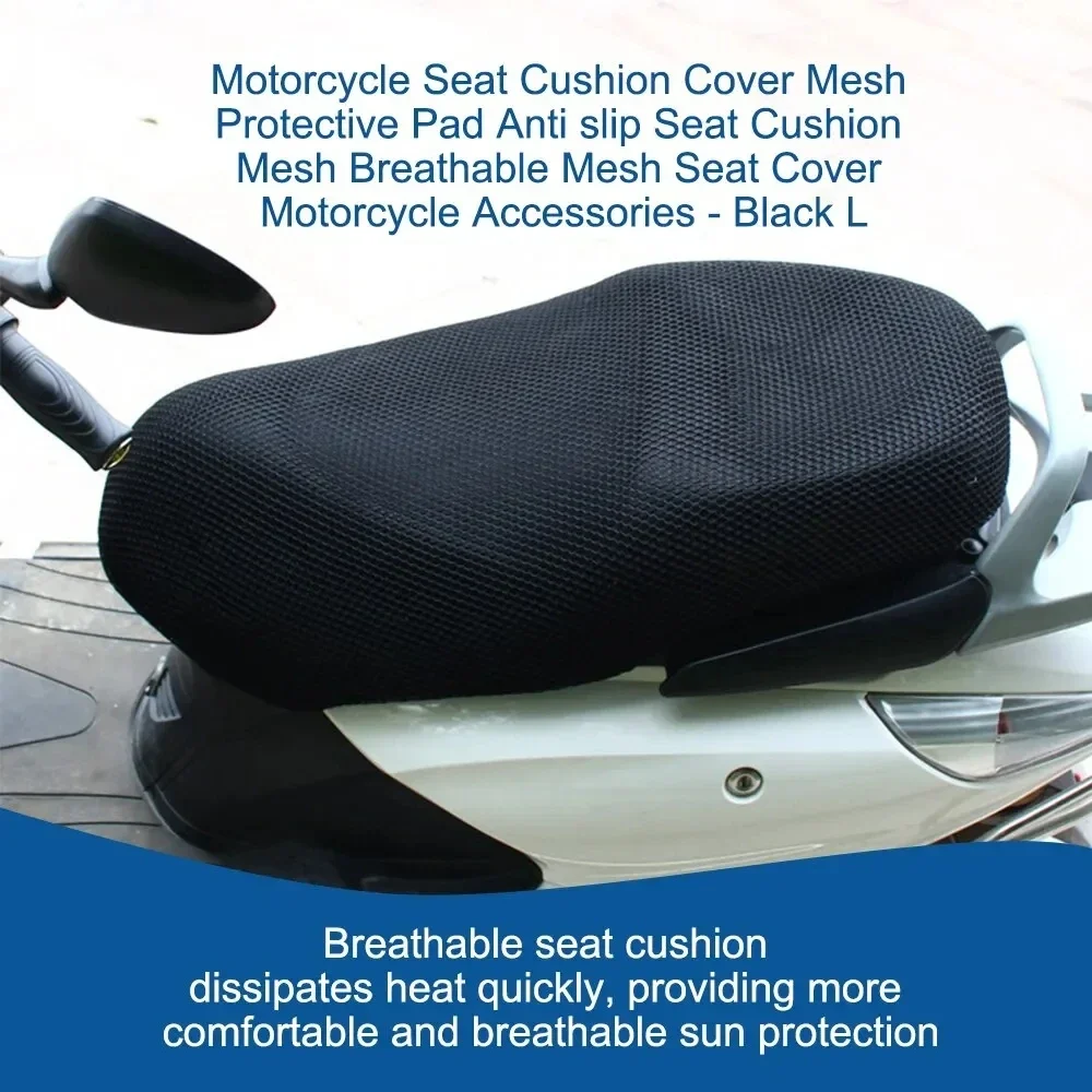 Breathable Summer Cool 3D Grid Protection Pad Mesh Motorcycle Moped Motorbike Scooter Seat Covers Cushion Anti-Slip Cover
