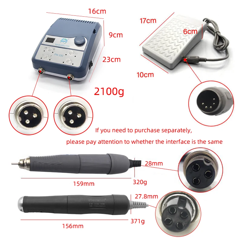 Gratis Verzending 50000Rpm Sieraden Jade Tandheelkundige Kliniek Micro Motor Polijstmachine Twee Handstuk 240W Power Fn330 Met Snelheidspedaal