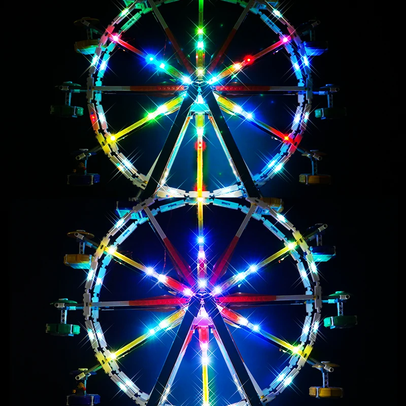DIY LED Light Kit Ferris Wheel Amusement Park Series Remote Control Lighting Accessories for 10247 Building Block Model Lights