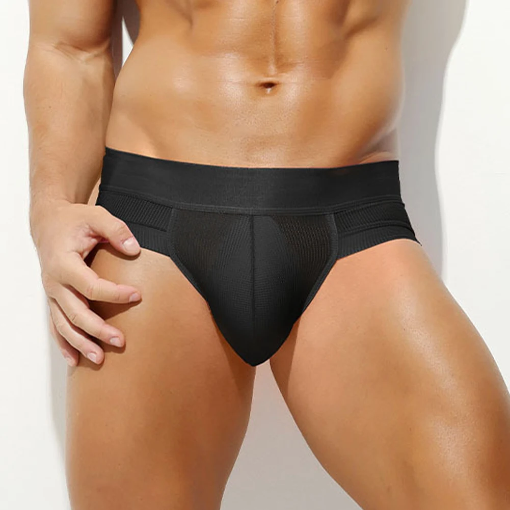 Breathable Underwear Mens Briefs Unique Style Design All Season Wear Comfort Fit Design Mesh Underpants Nightwear