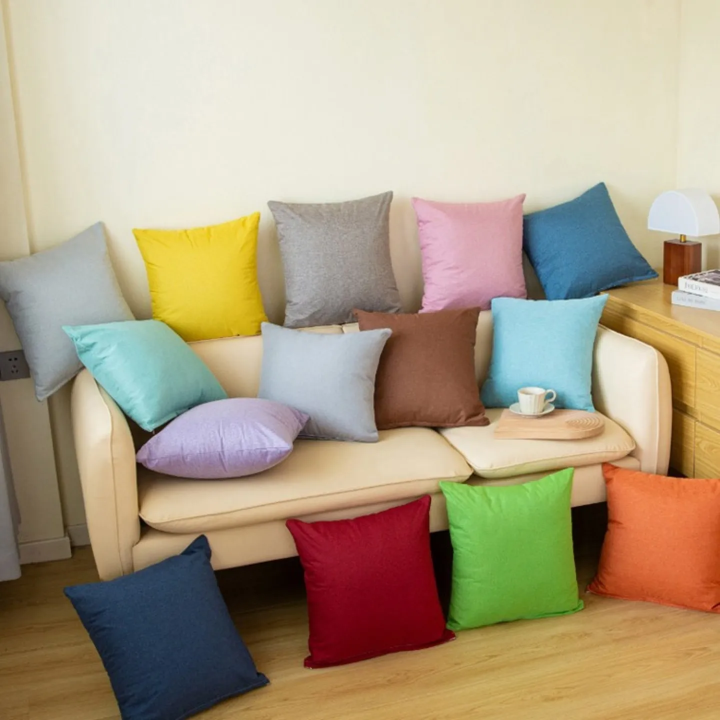 Candy Color Cushion Cover Solid Color Pillow Case Cover Decorative Pillowcase Seat Car Cushion Cover Pillow Case Home Supply