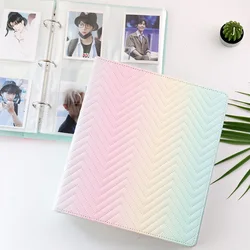 Rainbow Color PU Leather A5 Wide Binder Photocards Book Style Album for 3 Inch 4 Inch 6 Inch Mini Instax Card Album de Photos