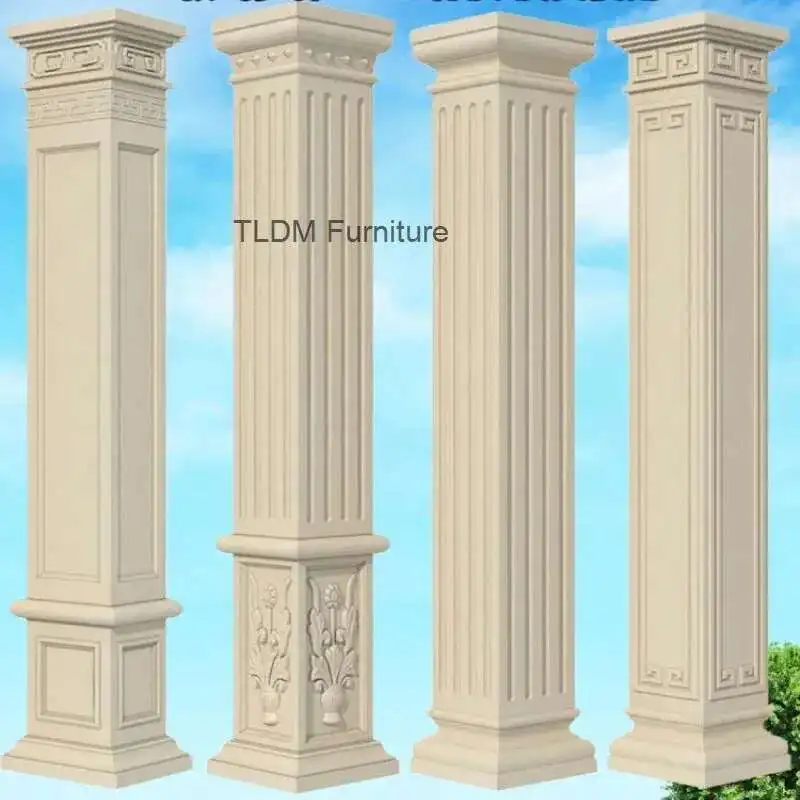 

Nordic Villa Exterior Wall Garden Decorations Thickened ABS Square Roman Column Molds Gate Cement Square Column Building Decor M