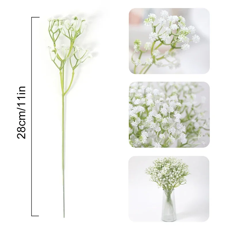 5/10/20Pcs Artificial Baby\'s Breath Flowers Real Touch Gypsophila Suitable for Wedding Bride Engagement Home Ornament Room Decor