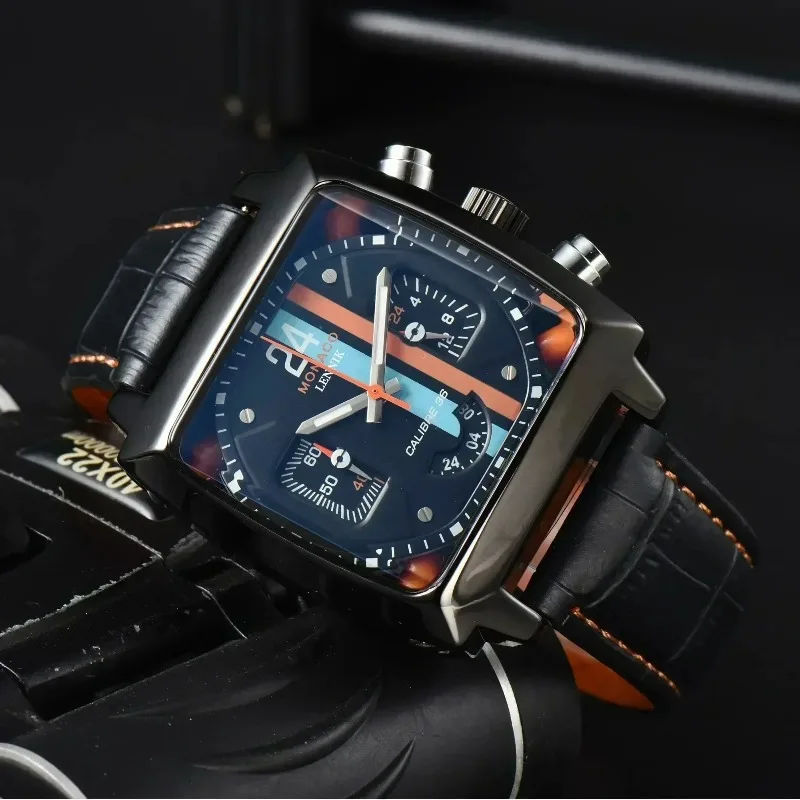 2025 Herren-Luxusuhr mit Skelett-Rückseite, Saphirglas, 50 m wasserdicht, echtes Lederarmband, automatisches mechanisches Uhrwerk