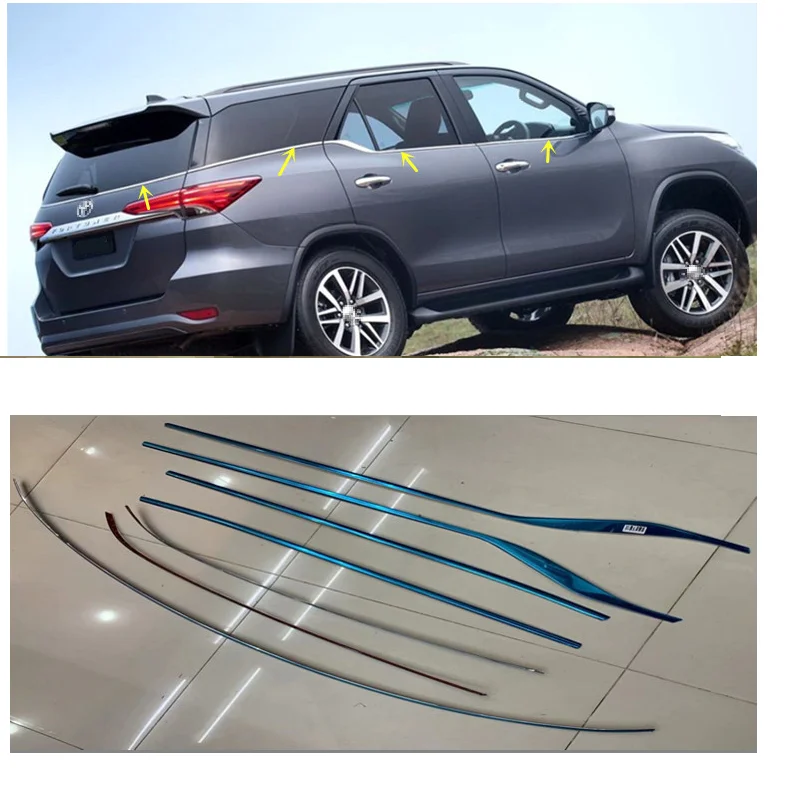 

Car Styling Fit For 2016 2017 2018 2019 2020 Fortuner Window Trims Plate Cover Chromium Styling7Pcs