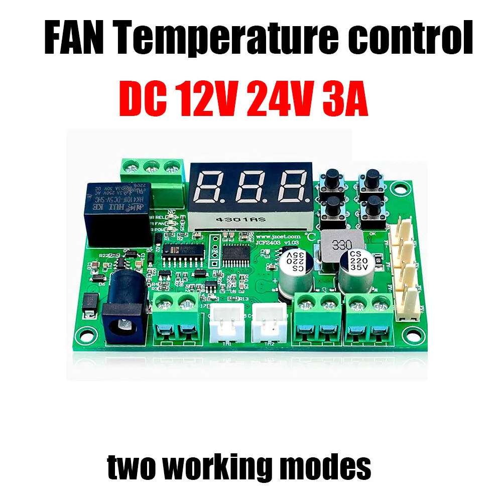 

DC 12V 24V 3A FAN Temperature Control W Digital TEMP Display Speed Regulation PC Chassis Cpu Graphics Card Cooling Fan Governor