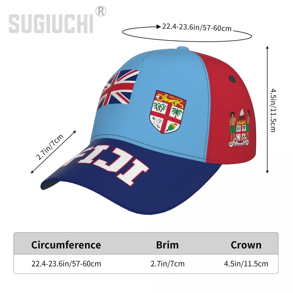 Unisex Fiji Flag Adult Baseball Cap Patriotic Hat for Baseball Soccer Fans Men Women