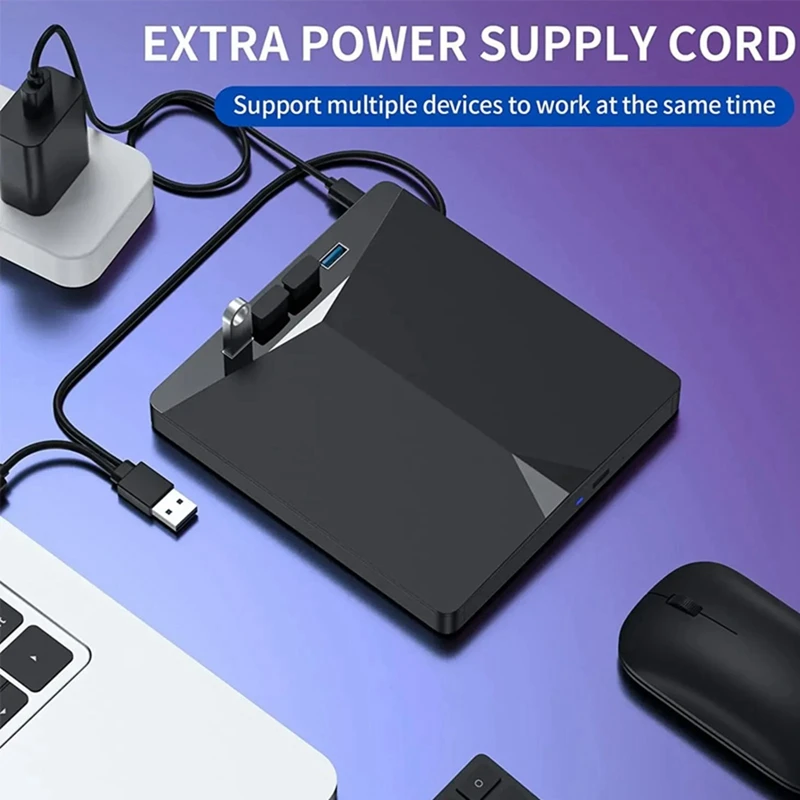 New-USB 3.0 Type-C External DVD RW CD Drive Burner Reader Player External Optical Drive For PC Laptop Desktop Computer