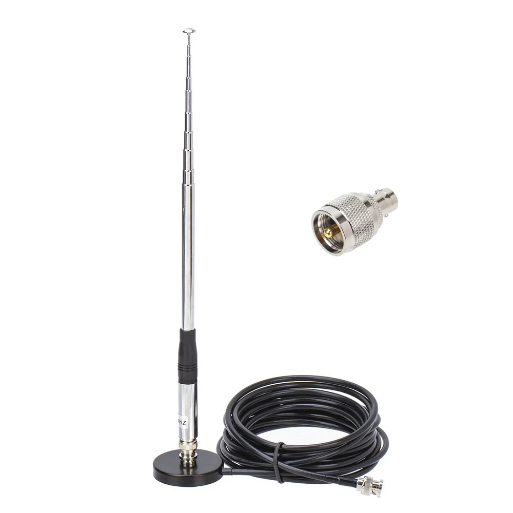 Zestaw anteny radiowej CB - Teleskopowy pręt 27 MHz (9-51 cali) Adapter BNC do PL259, podstawa montażowa magnetyczna i kabel koncentryczny RG-58 o długości 5 m — zdjęcie produktu 6