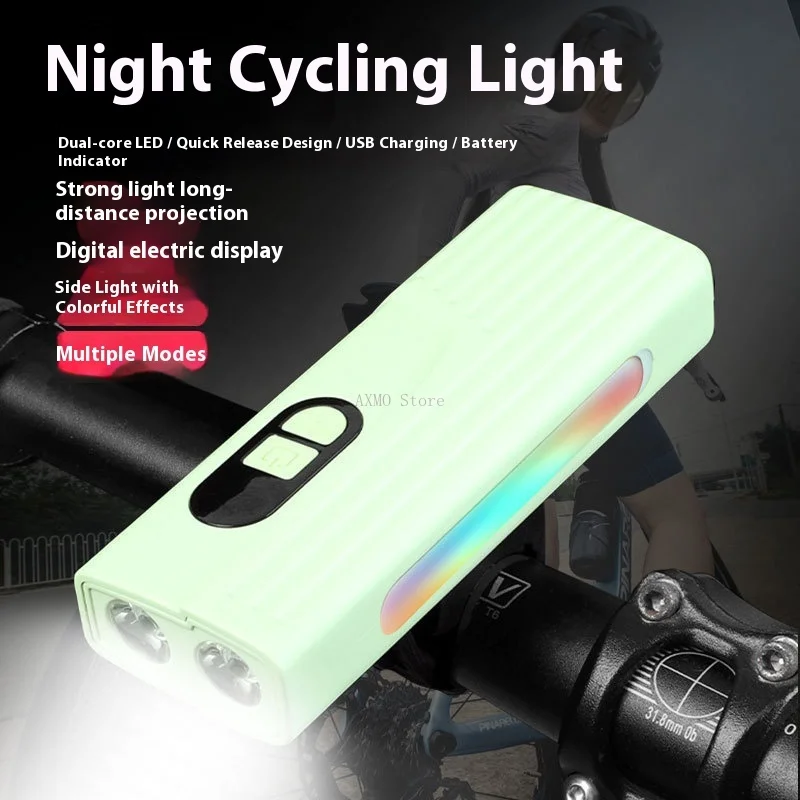 

Многоисточник света Велосипедный передний фонарь Type-C Перезаряжаемый фонарик Фара с цифровым дисплеем для ночной езды Аксессуары