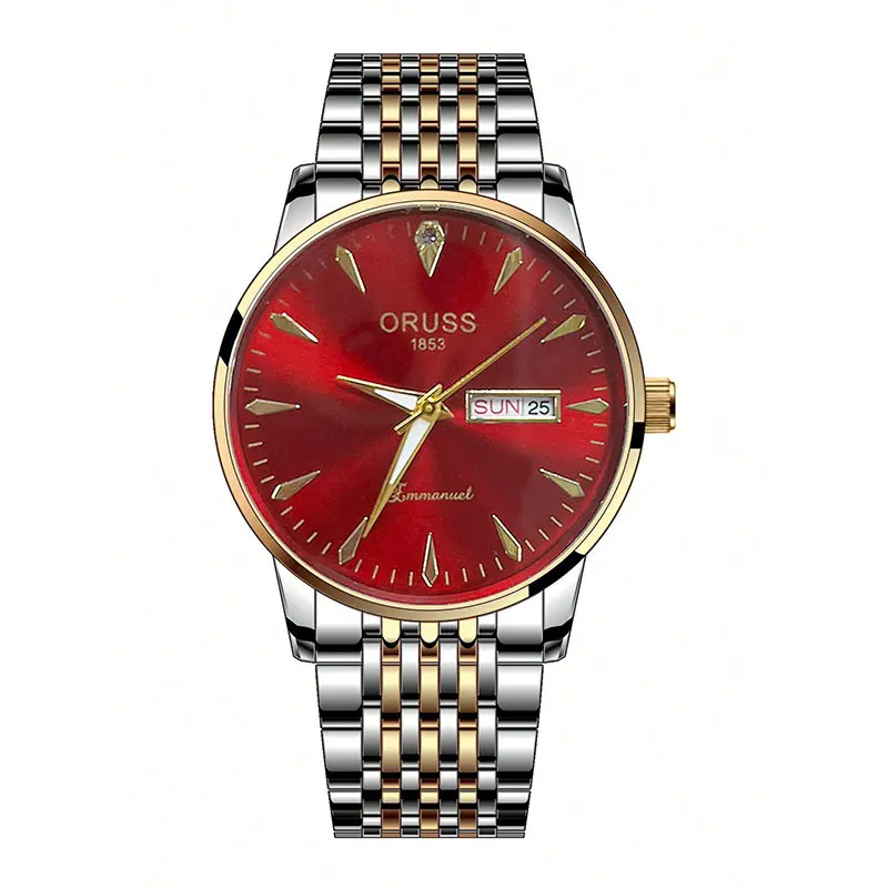 Men's Luxury Quartz Wristwatch with Luminous Pointer