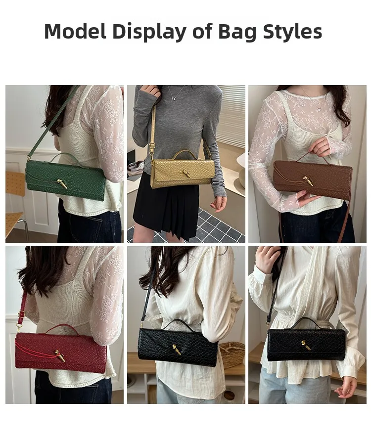 Bolso de Hombro Elegante con Textura Tejida, Estilo , Bolso de Mano para Cena, Bolso Cruzado para Mujer, Estilo Casua...