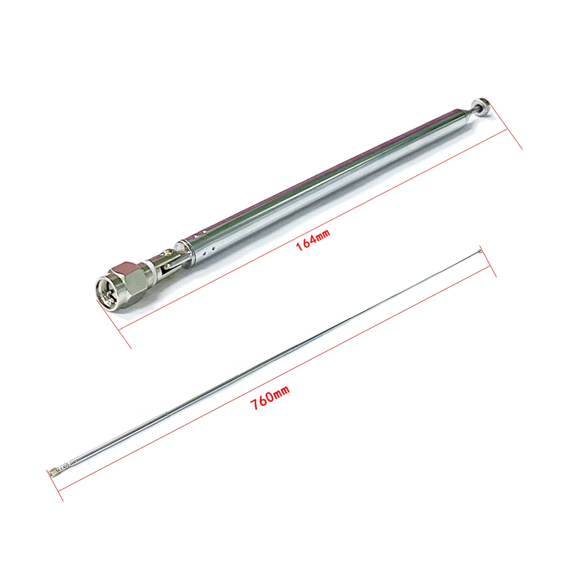 1PC Replacement 164mm Long 7 Sections Telescopic Antenna SMA Male for Radio TV Aerial DIY Wholesale Price