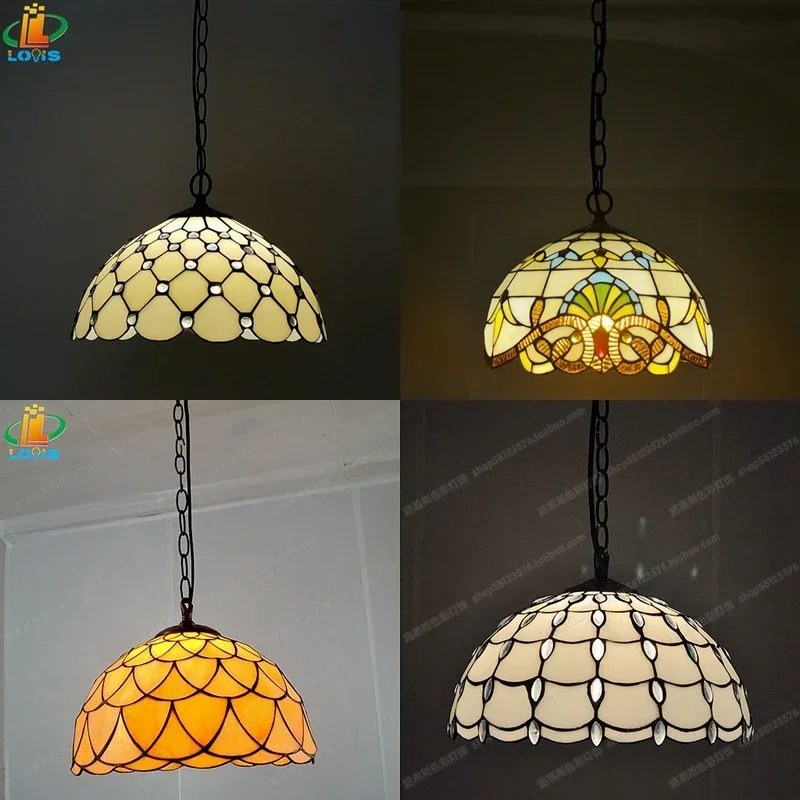 

12 Inch European Style Chandelier Western Restaurant Cafe Bar Aisle Bay Window Glass Lamp Antique Single Head Chandelier