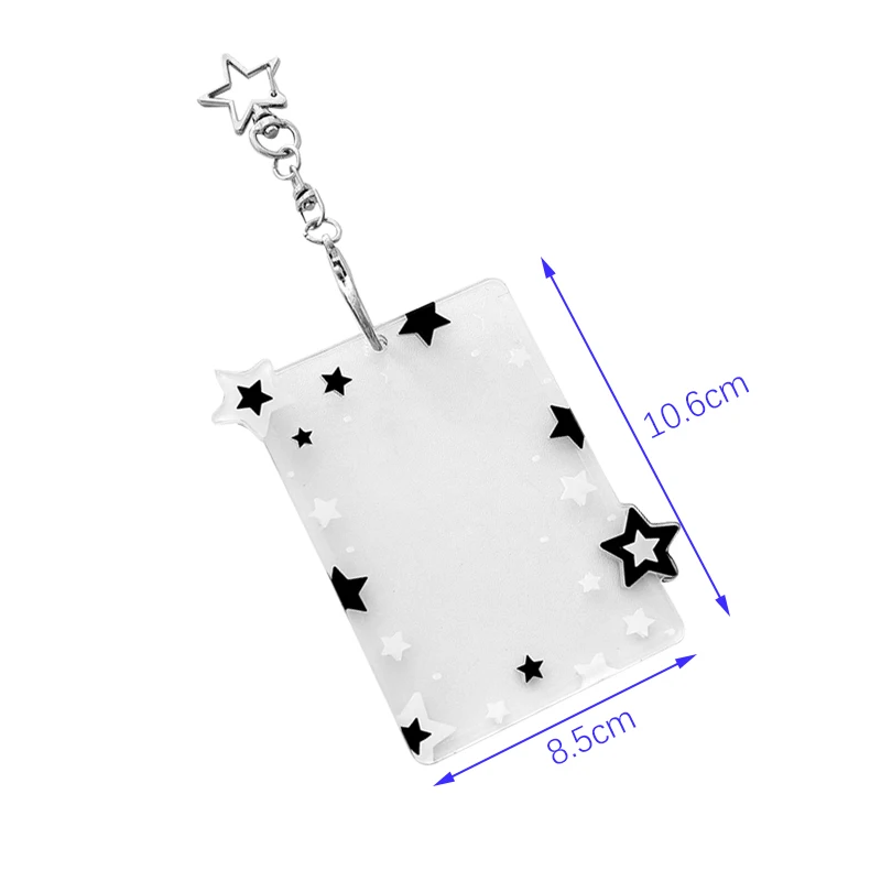 1Pc Flash Star Camera Deck Keychain,Black Color Love Bean Small Card Display Pendant,Kpop Idol Star Small Card Protective Cover