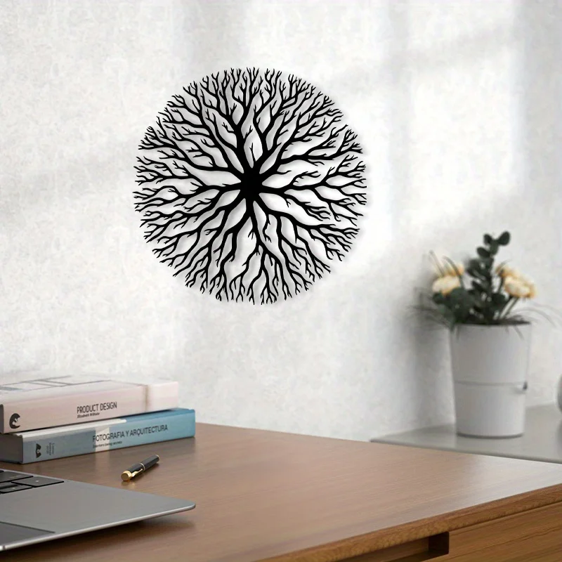 1 Stück Metall-Wandkunst im Ast-Design, Natur-Wanddekoration für Wohnzimmer und Schlafzimmer, Minimalistisches Metallschild