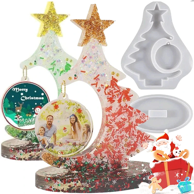 Christmas Tree Photo Frame Silicone Mold DIY Epoxy Resin Mold Home Decor Ornaments Casting Christmas Theme Feastival Art Crafts