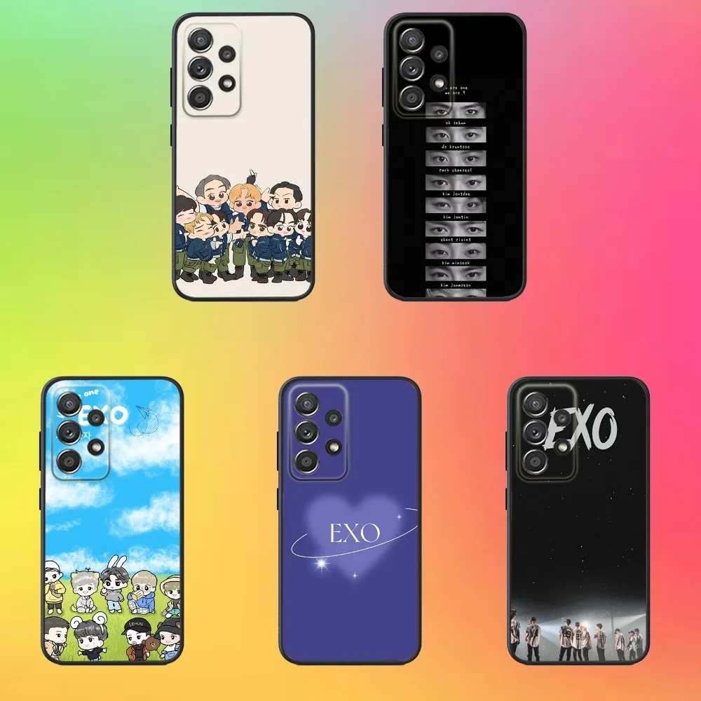 

KPOP E-EXOS Phone Case For Samsung S25,S24,S21,S22,S23,S30,Ultra,S20,Plus,Fe,Lite,Note,10,9,5G Black Cover