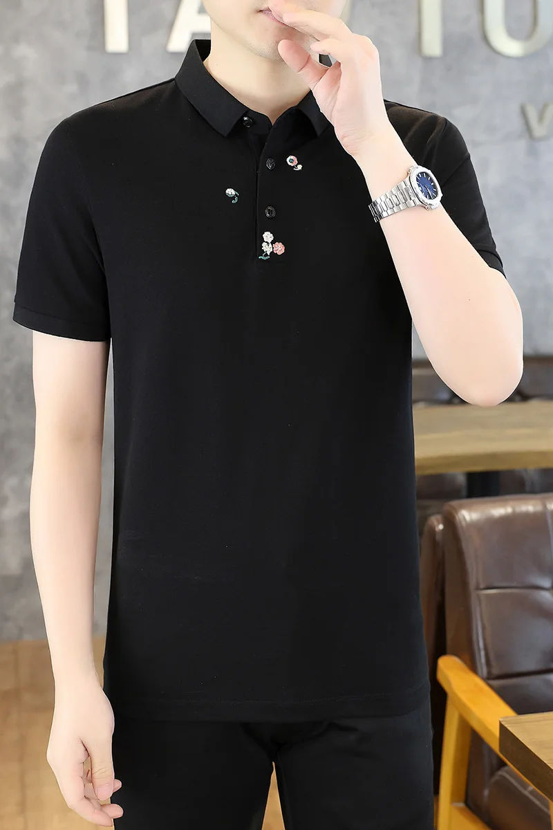 2026 Summer New Style Men's Short-Sleeved Fashion Casual T-Shirt, Slim-Fitting and Versatile Polo Shirt Top