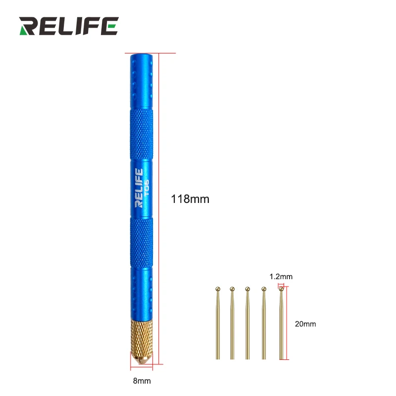 RELIFE TO6 Pure Copper with Gold Plating Desoldering Needle Set for BGA Motherboard PCB Repair Desoldering Needle Set