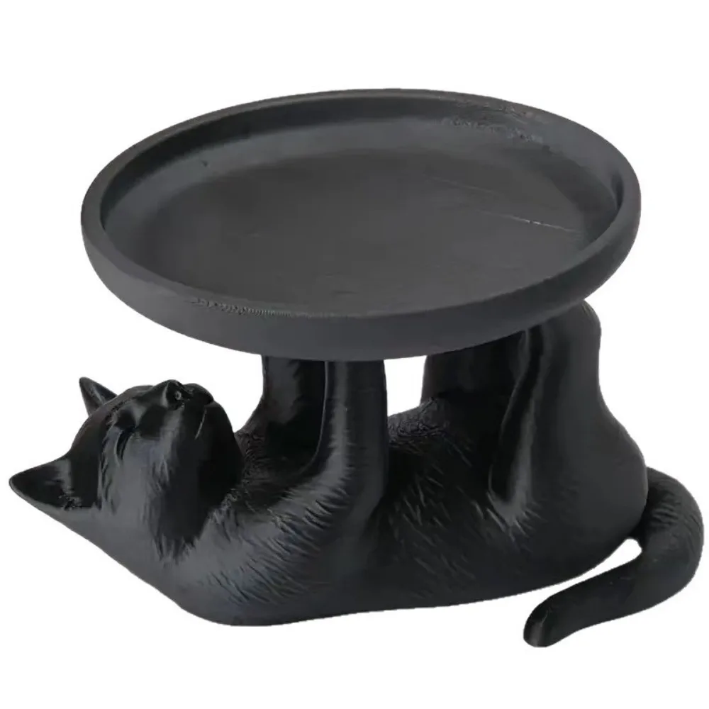 Fun Cat Shape Cat Jewelry Tray Large Capacity Black Mini Key Tray Decoration INS Jewelry Storage Tray Key Organization