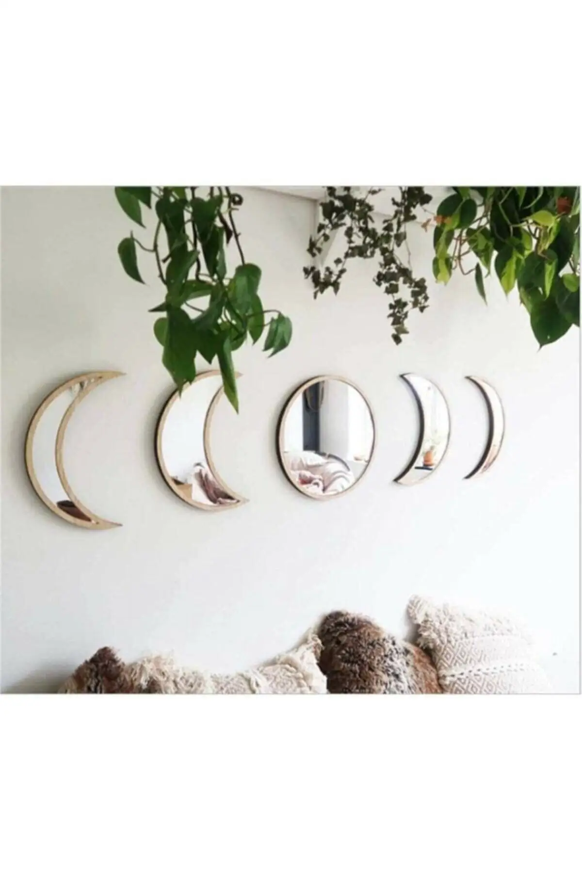 Moon Phase Wall Mirror Set -  Plexi Unbreakable Mirror 5 Very Stylish Very decorative and striking 2022 trend model mirror