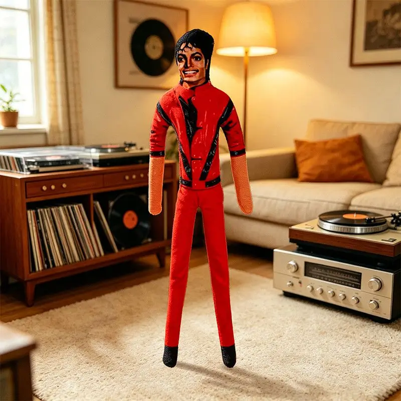 New MJ Michael Jackson Mouse Abstract Doll with Built-in Wire Skeleton. Doll as a Shaped Figurine for Gift.