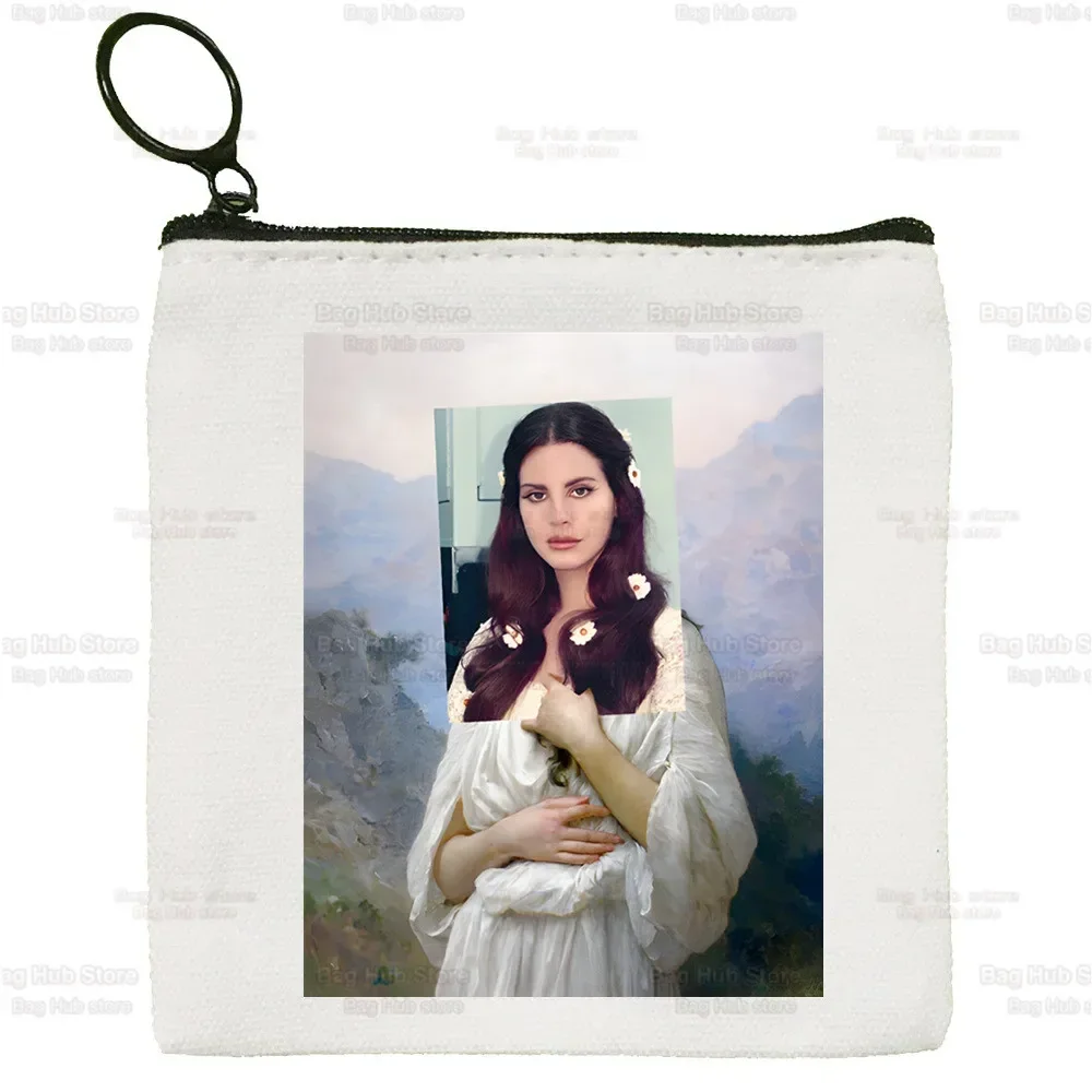 Lana Del Rey Singer Fans Just for Life Canvas Bag Pure White , Zipper  Coin Bag Coin  Clutch Bag