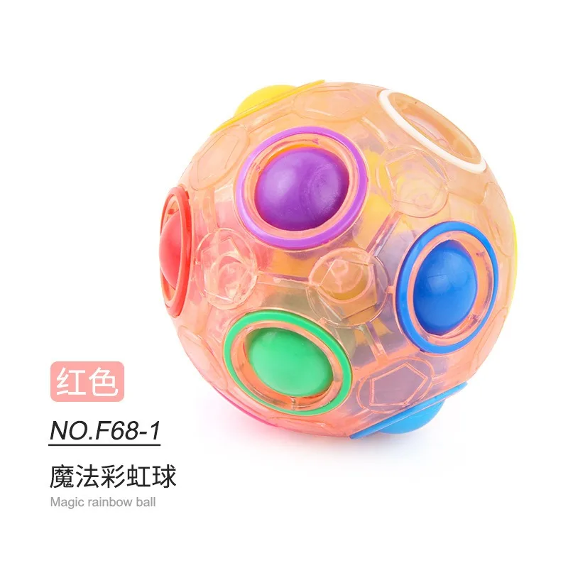 Magic Rainbow Puzzle Ball Speed Cube Ball Fun Stress Reliever Brain Teaser Color Matching 3D Puzzle Toy for Children Teen Adult