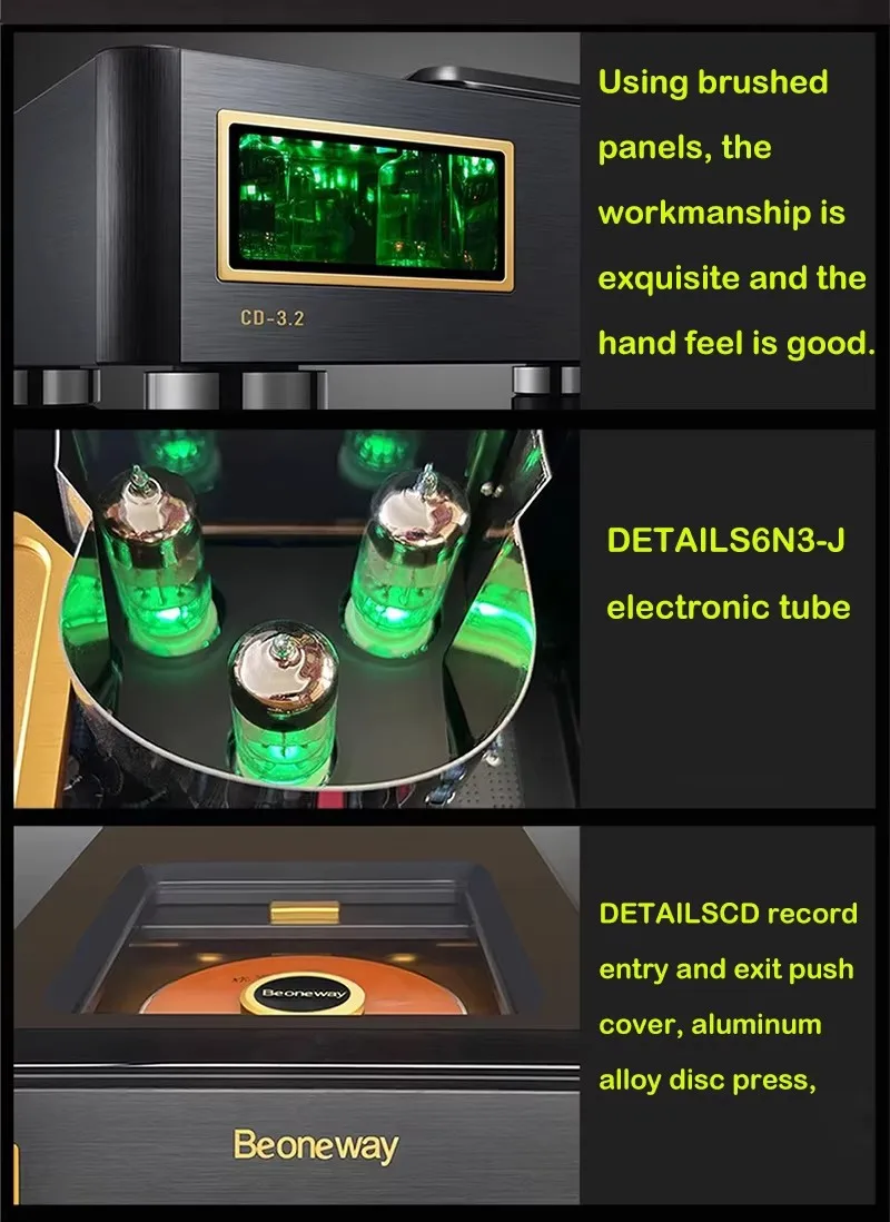 Aiyima smsl CD-3.2 tubo eletrônico de alta fidelidade cd player transistor superior push capa controle remoto bluetooth usb lossless leitor áudio
