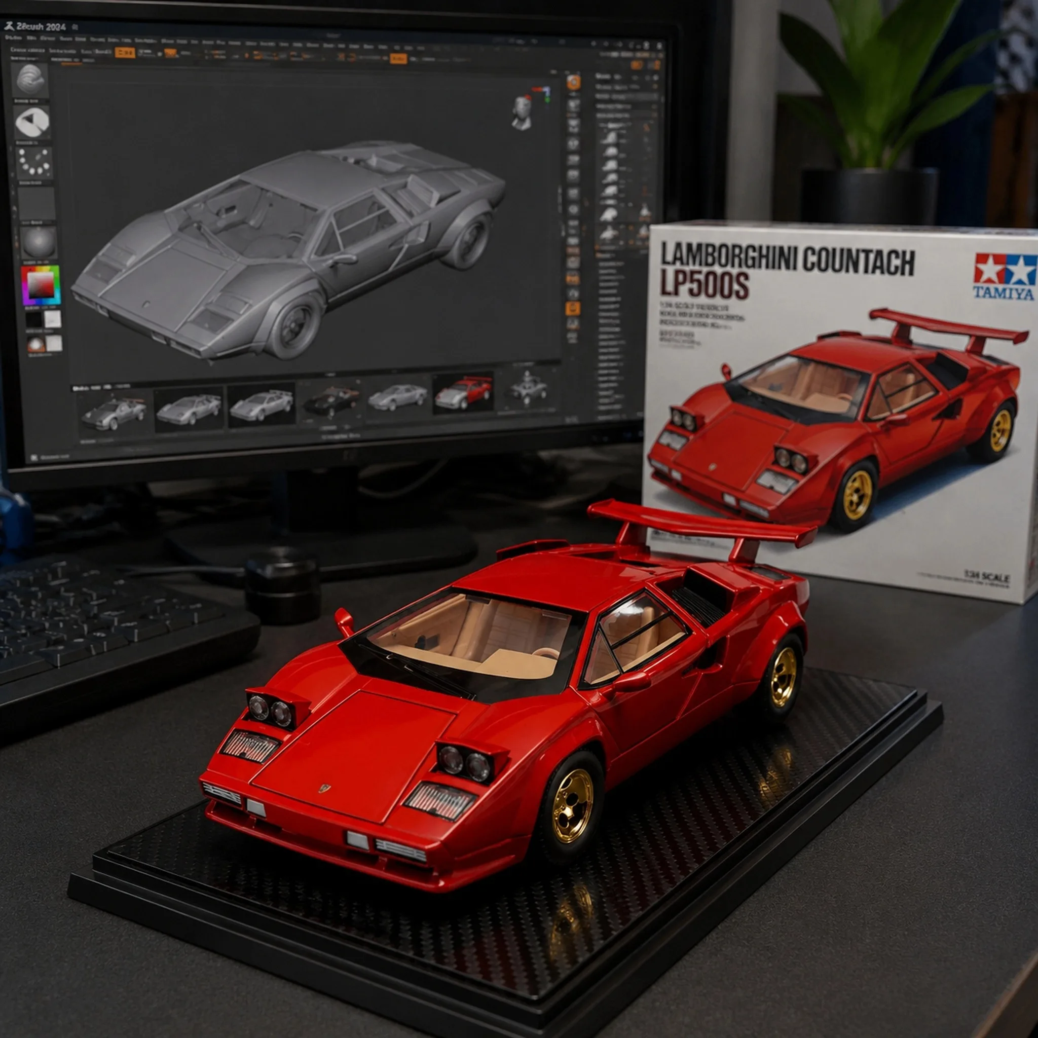 Spray 1:24 Countach LP500S Supercar Alloy Metal Diecast Model Car Home Decoration & Computer Desktop Ornaments Gifts