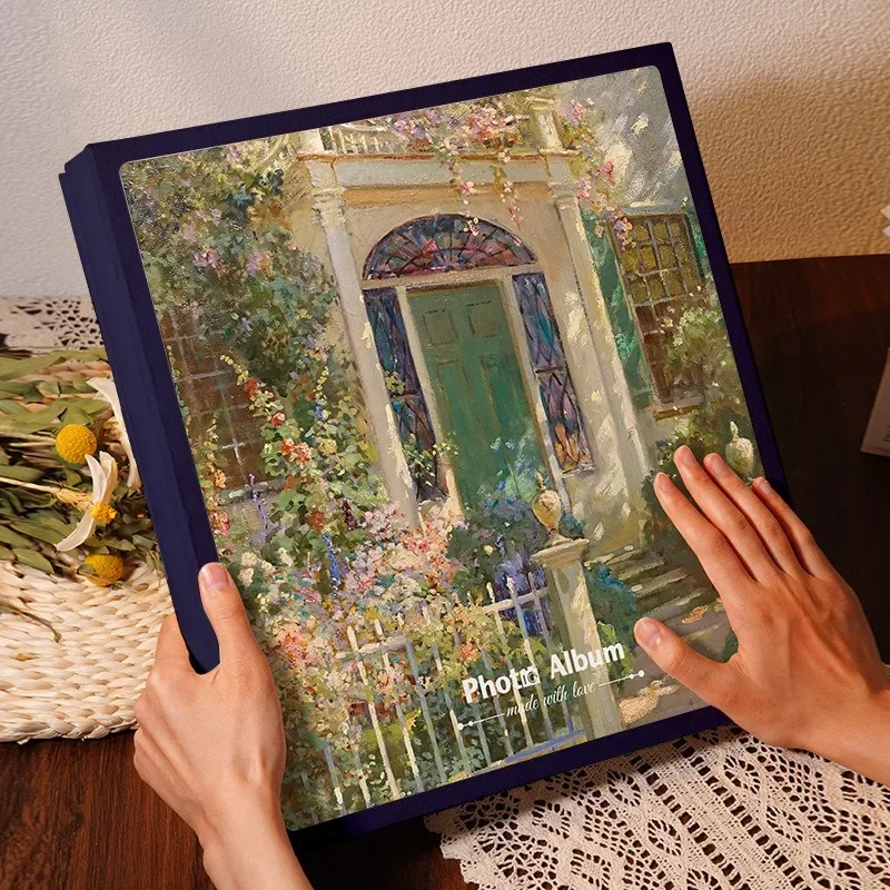 

Retro Photo Album with Large Capacity 7-inch Horizontal and Vertical 300 Pages Photos Family Coupled Photo Storage Commemorative