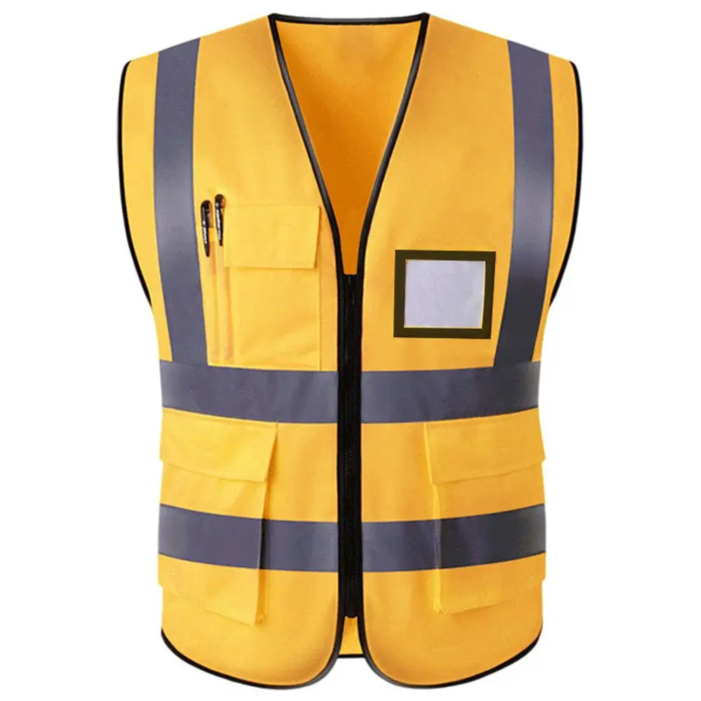 Reflective Warning Vest High Visibility Safety Vest With Pocket Warning Vest Washable Security Waistcoat Workplace Safety Supply