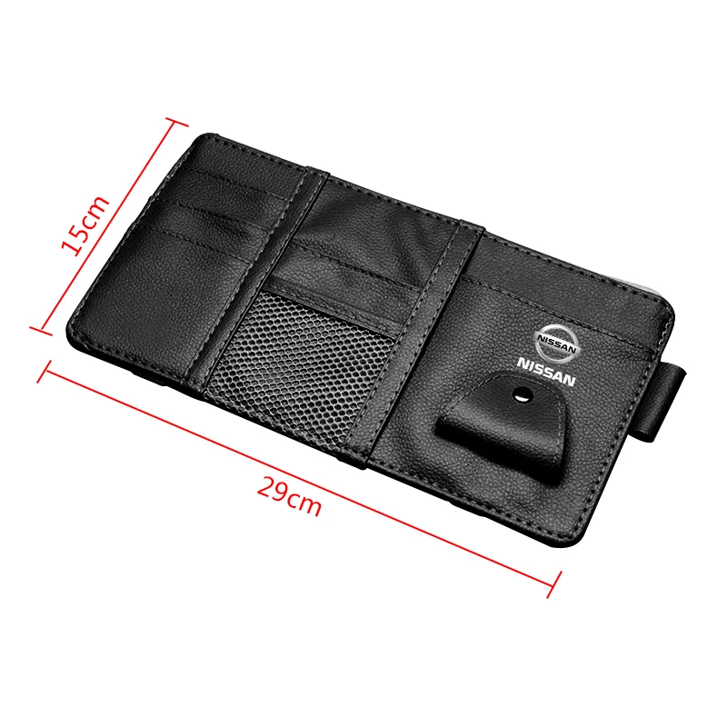 PU Car Vehicle Sun Visor Sunglasses Eyeglasses Glasses Holder Storage Clip for Nissan X-trail Qashqai Note Juke Car accessories