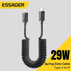 Essager Spring USB C To Lightning Cable PD29W Fast Charging Data For Apple iPhone 14 13 12 11 Charger 1.2m 1.8m Carplay Braided