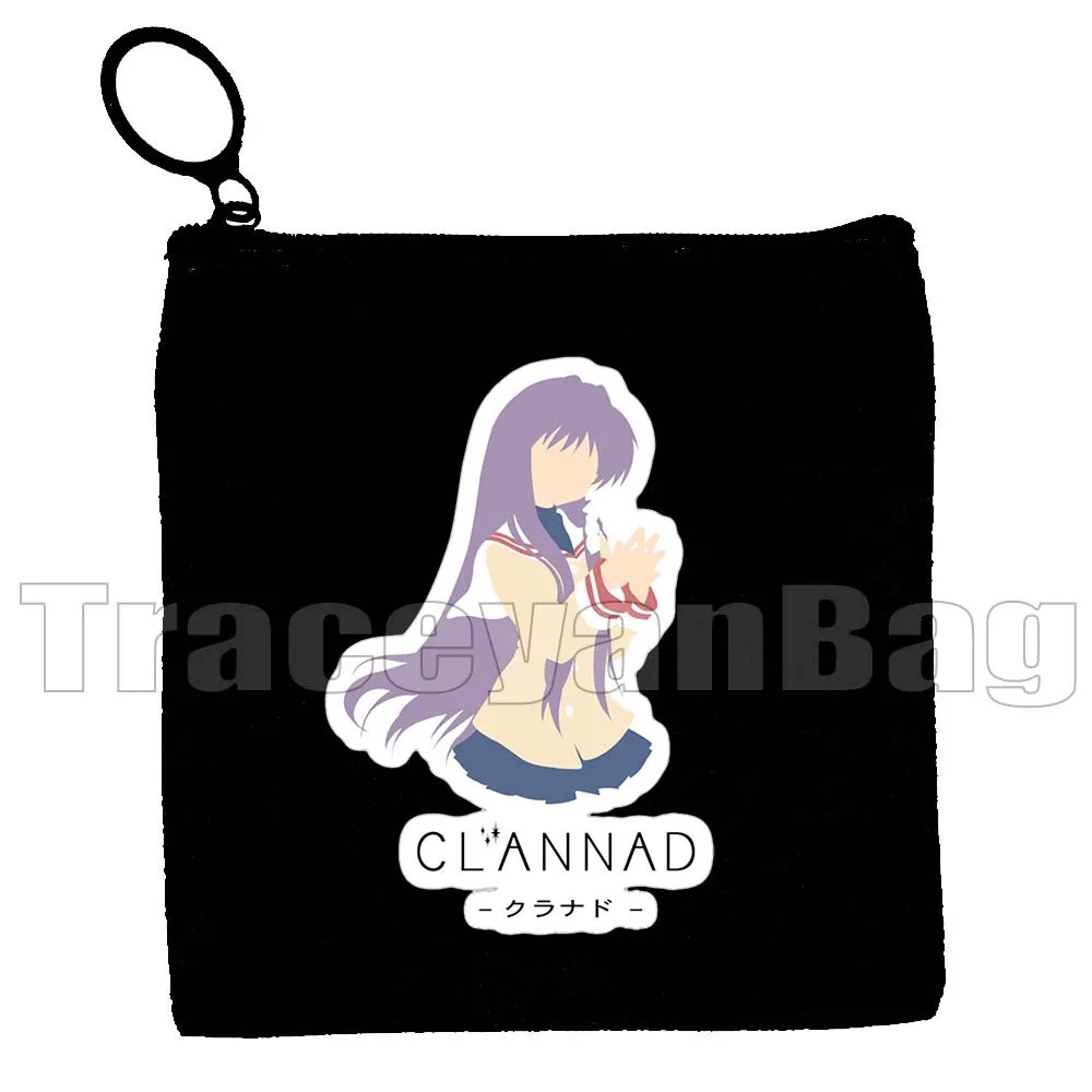 لطيف أنيمي CLANNAD فتاة روبوت فوجيباياشي كيو ناجيسا تومويو كاواي دانغو الهدايا قماش محفظة نسائية للعملات المعدنية مفتاح حافظة صغيرة محفظة الحقيبة