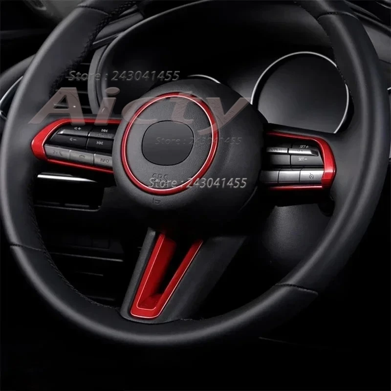 For Mazda 3 Axela BP CX-30 DM cx-50 2024 Steering Wheel Trim Circle Sequins Ring Cover Button Decoration Accessories