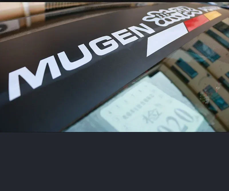 MUGEN الجبهة الزجاج الأمامي ملصق سيارة ملصق فينيل العالمي مقاوم للماء سباق السيارات الجسم شاحنة الوفير النافذة الخلفية ملصق مائي الملحقات
