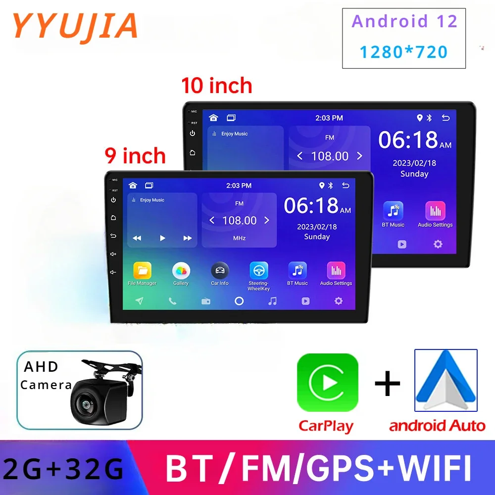 

Forbell Car Multimedia Player Android 12 Car Radio Autoradio 2+32G 2 Din 9"/10" Universal WIFI GPS Multimedia Video Player