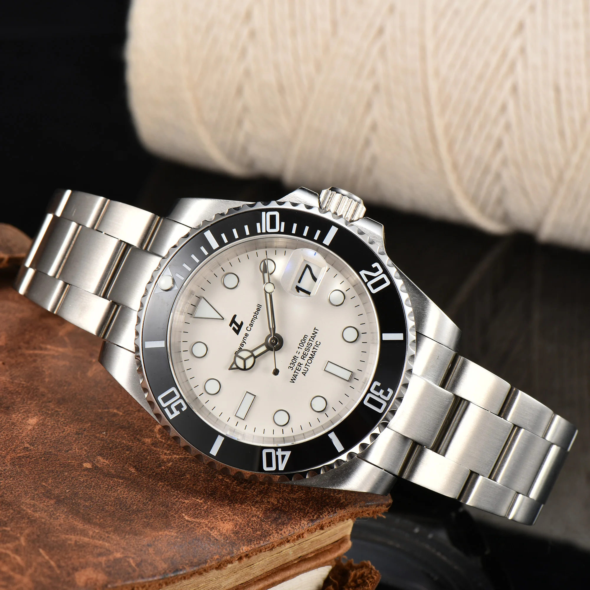 40.5mm Diving Automatic Mechanical Men's watches NH35 Movement Ceramic Bezel Waterproof Wristwatch Sapphire GMT Case 20 Strap