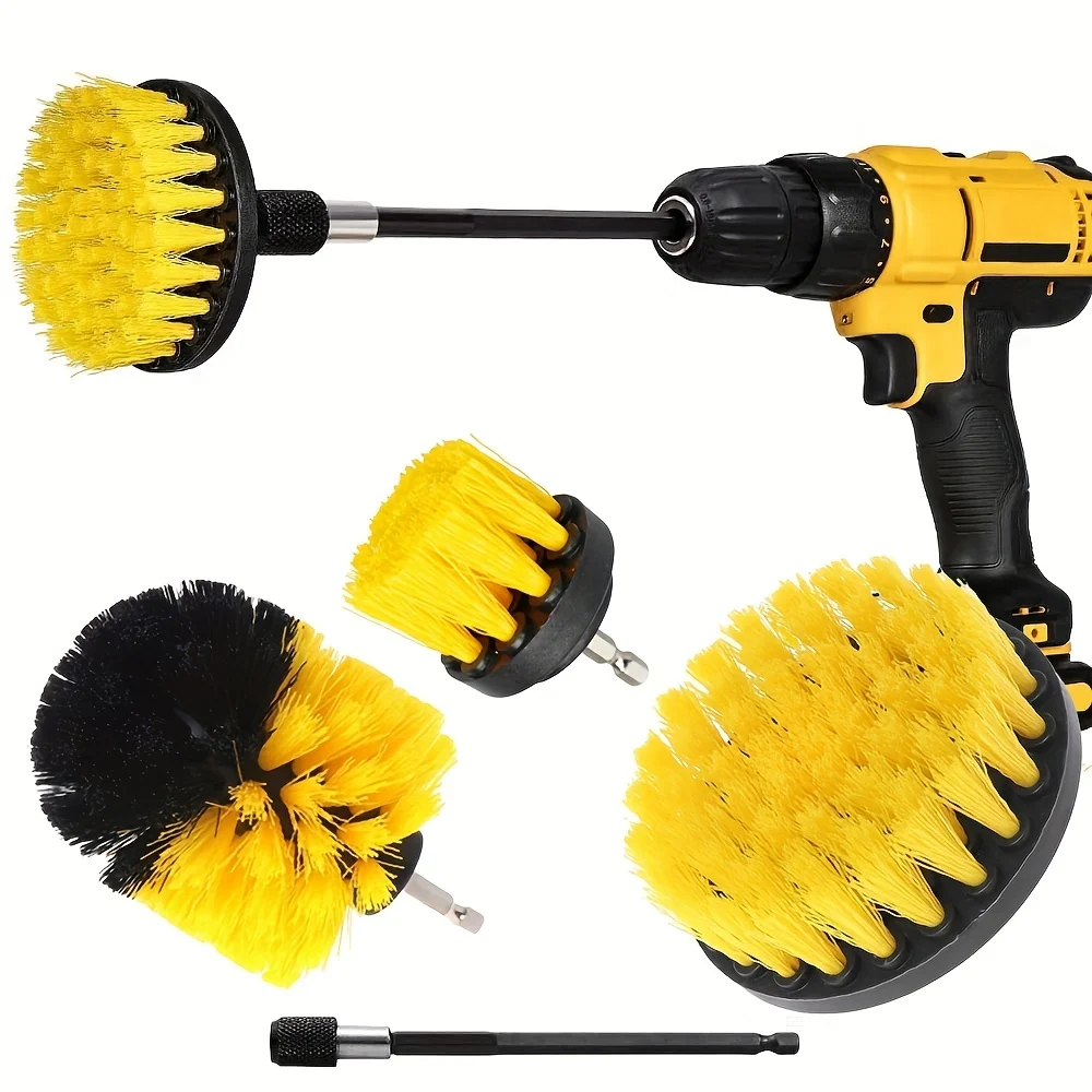 2/3.5/4/5inch Electric Scrubber Brush Drill Brush Kit Plastic Round Cleaning Brush For Carpet Glass Car Tires Nylon Brushes