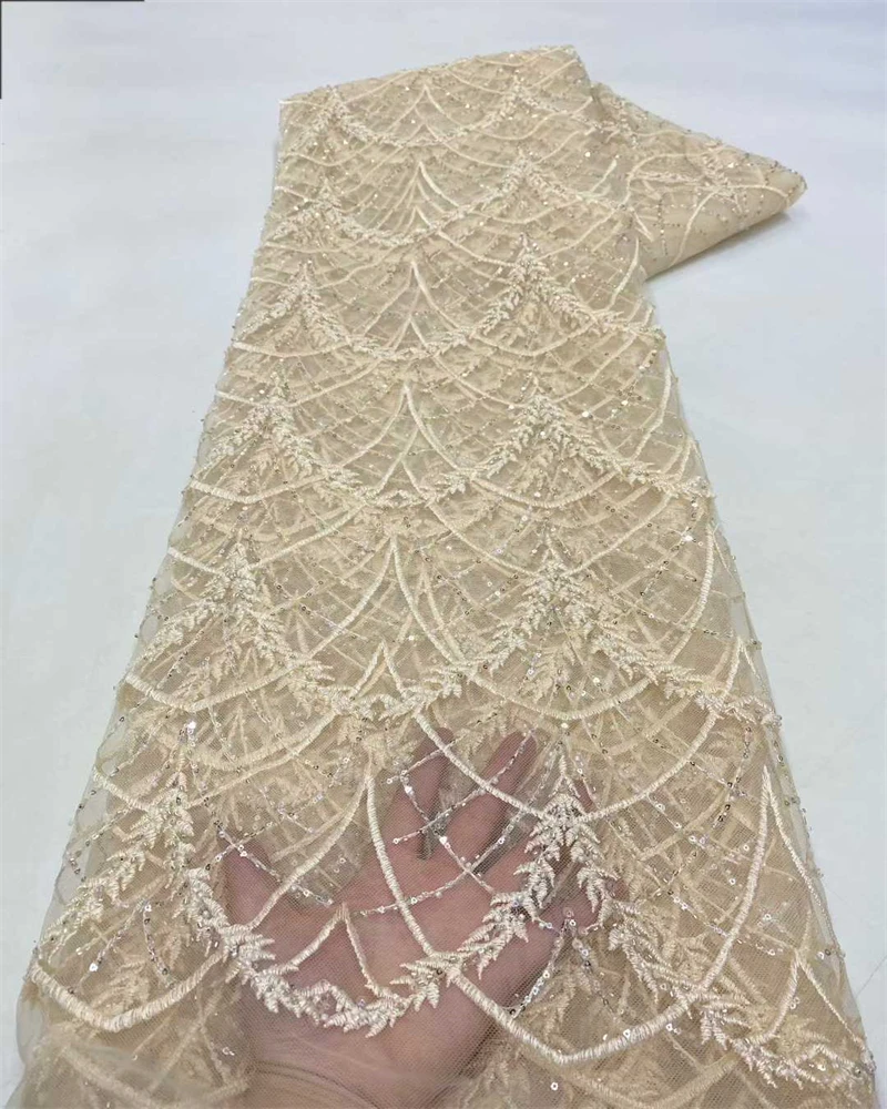럭셔리 아프리카 스팽글 페르시 레이스 원단 고품질 나이지리아 웨딩 신부 자수 신랑 봉제를위한 프랑스어 Tulle