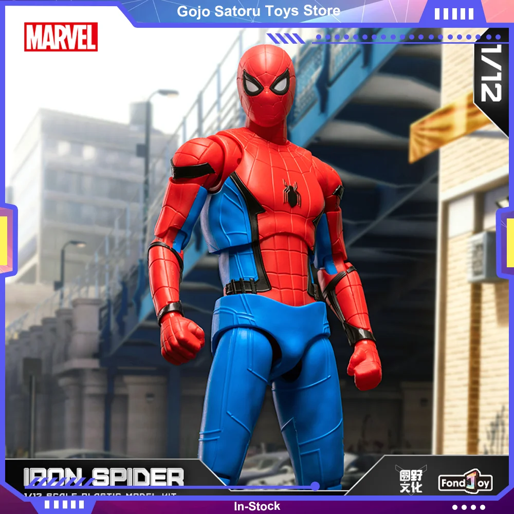 

Original Fondjoy 1/12 Marvel THE STARK SUIT SpiderMan Venom Assembly Anime Model Action Figure Movable Joints Collection Gift