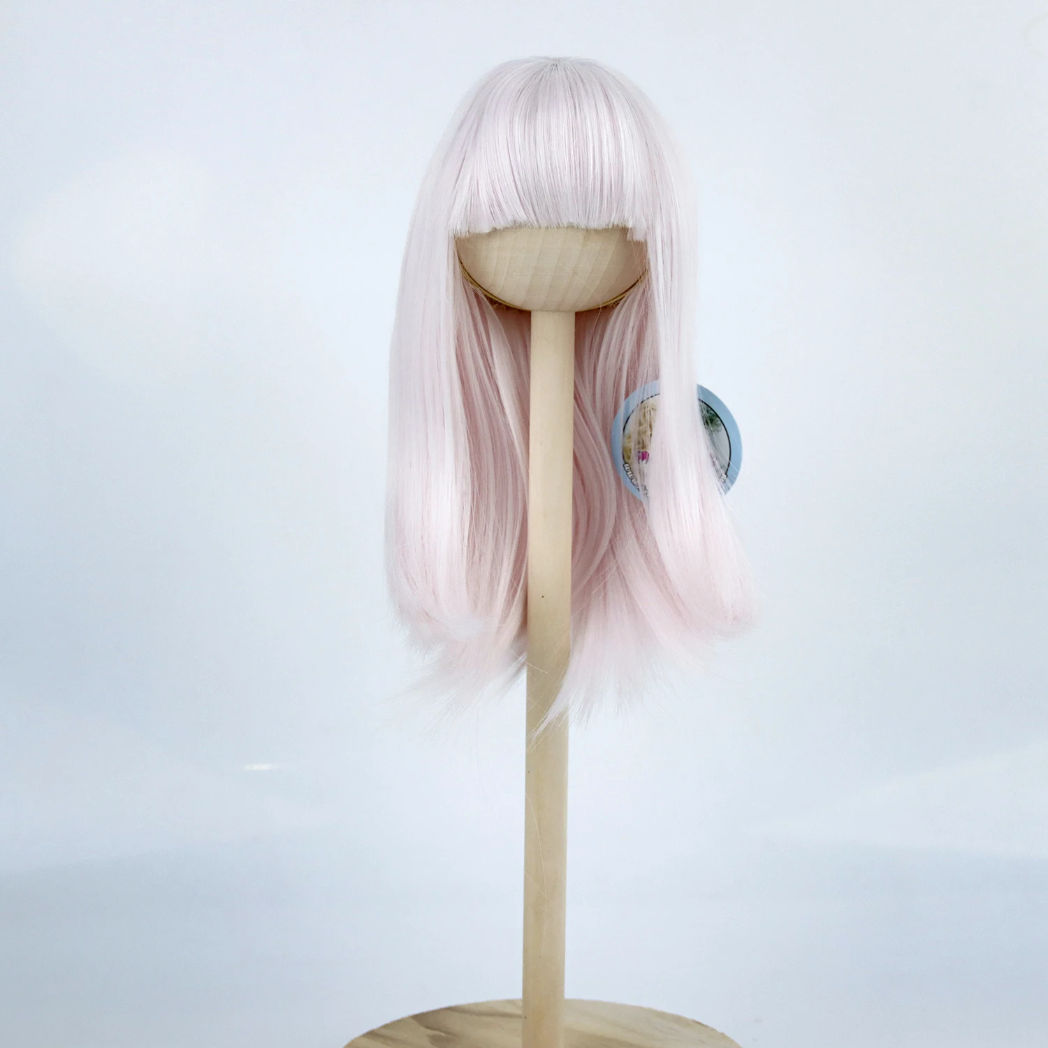 

Aidolla Blyth Doll Wig 9-10'' Head Long Bangs Straight Hairs Pink Color High Temperature Fiber Doll Accessories For Dollfie Doll