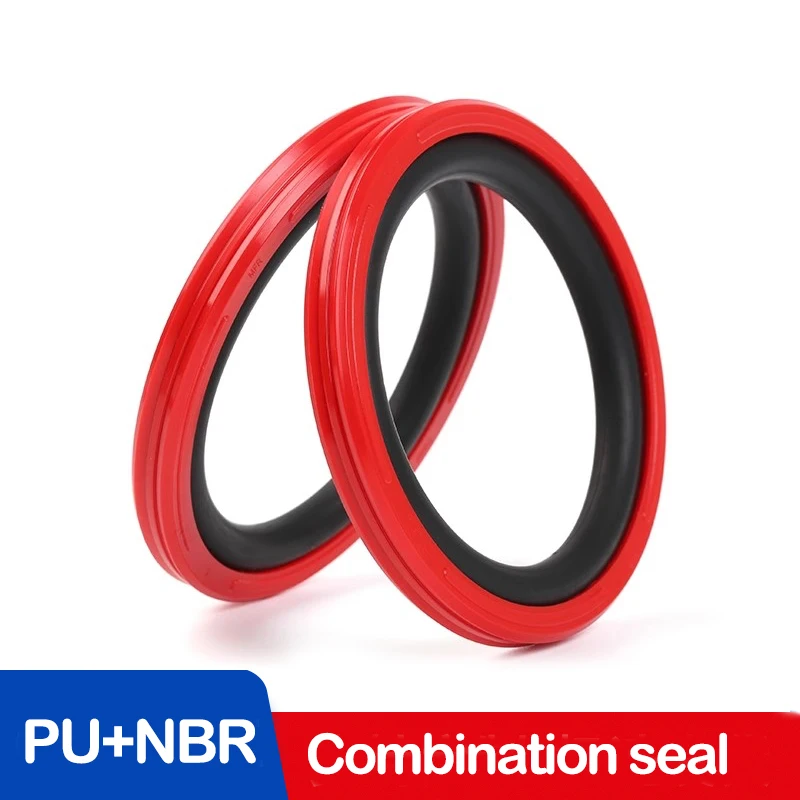 1Pcs Polyurethane(PU) Combination Seal,For hole,Hydraulic Cylinder Reciprocating Seal STD Two-Way Piston Rod Combinatio